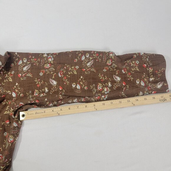 Columbia Sportswear Women's Brown Floral Print Long Sleeve Shirt Size 2X Snaps - Picture 7 of 7